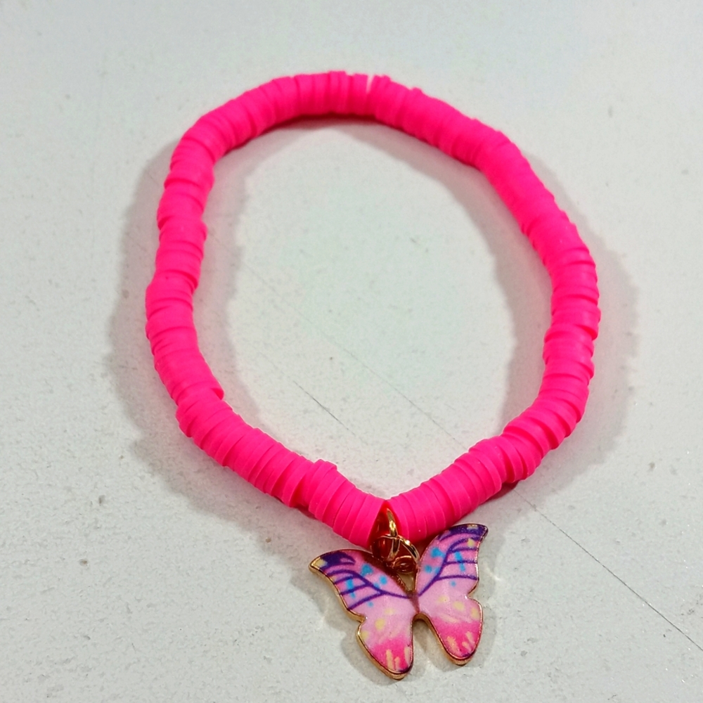 Handmade Multicolored Clay Bead Bracelet Jewelry 296